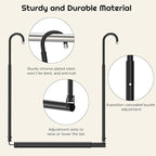 Hanging Closet Rod Adjustable Width Height Closet Rods For Hanging Clothes Black Closet Extender Hanging Rod Clothes Space-Saving Hanging Bar Organizer