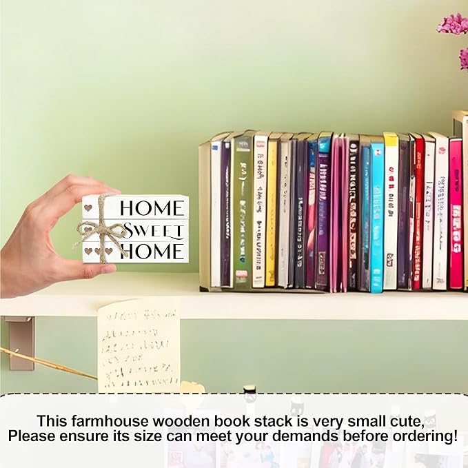 Mini Decorative Books For Home Decor, Small Wood Book Stack For Table Decor, Home Decor Book For Living Room Mantel, Farmhouse Stacked Books Decorative（L40）