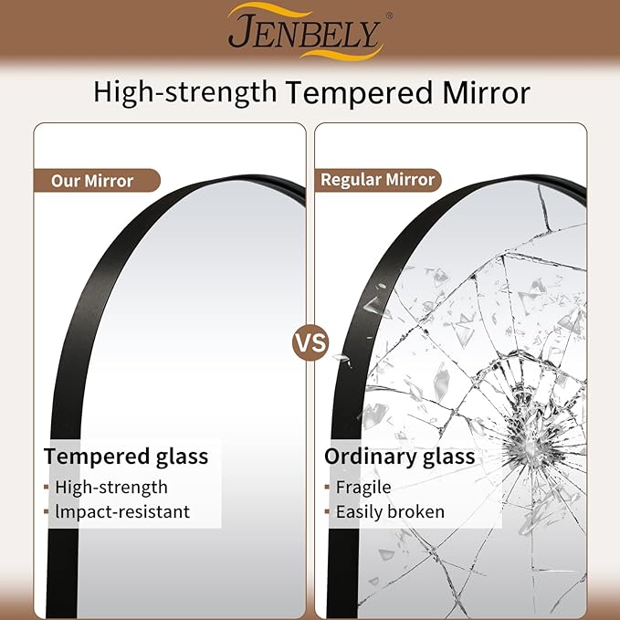 Black Oval Mirror, 17"x30" Oval Bathroom Mirror, Matte Black Mirror with Aluminium Alloy Frame, Anti-Rust, Tempered Glass, Wall-Mounted Modern Mirror for Bathroom, Bedroom, Living Room