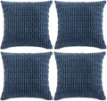 Fancy Homi 4 Packs Decorative Throw Pillow Covers for Living Room Couch Bed, Modern Farmhouse Boho Home Décor Accent Cushion Case, 24" x 24", Dusty Blue