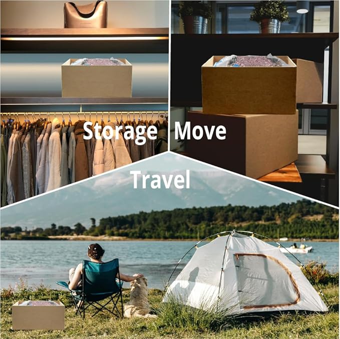 12 Pack Travel Space Saver Vacuum Storage Bags, Vacuum Seal Compression Bags for Clothes, Packing, Luggage, Blankets, Comforters and Pillows, Rechargable Electric Pump Included