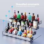 Acrylic 4-Tier Display Stand, Organizer, Storage Rack, Perfume, Spice, Figure, Cupcake, Card Display Stand, 12.2"x8.38"x6.22"