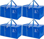 BALEINE 4-Pack Oversized Moving Bags with Reinforced Handles, Heavy-Duty Storage Tote for Clothes, Moving Supplies (Royal Blue, 4-Pack)