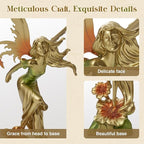 Resin Fairy Statue Elegant Fantasy Decor, Hand-Painted Angel Figurine Graceful Fairy Sculpture for Bookshelf, Mantel, Indoor Outdoor Decor, Thoughtful Gift for Women, Girls (Dancing)