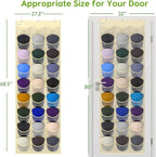 Unjumbly Baseball Hat Rack, 27 Pocket Over-The-Door Hat Organizer with Clear Deep Pockets to Display Baseball Caps Collection, Complete with 3 Over Door Hooks (Beige, 27 Pockets)