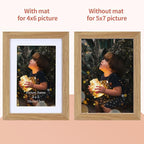 Lyeasw 4x6 Picture Frame Set of 15, Display Pictures 5x7 without Mat or 4x6 with Mat, Natural Wood Color Multi Photo Frames for Wall or Tabletop