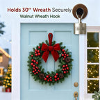 4 Pack Wreath Hangers for Front Door, Door Wreath Hanger on Glass, Window & Smooth Surfaces, Holiday Decoration Hook for Christmas, Thanksgiving, Halloween