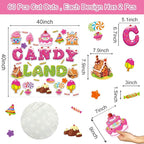 Candy World Cutouts Candy Classroom Bulletin Board Decorations Candy World Ice Cream Donut Round Lollipop Cut Outs Kids Sweet Birthday Themed Party Supplies for Students Classroom Decorations