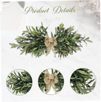 Greenery Swag, 24inch Artificial Olive Branches Swags with Bow, Summer Eucalyptus Wreath for Wedding Arch Party Wall Home Garden Decorations