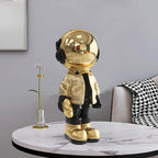 Dosker Astronaut Statues Spaceman Sculpture Polyresin Arts Gifts Gold Figurine Ornament Room Decor for Men,Home and Crafts Desktop Accessories Tabletop Decoration, Living Room, Office, Bookshelf