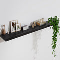 Solid Wood Floating Shelves For Wall, 55”W x 9”D x 1.56”H Large Wall Shelves for Living Room Bedroom Bathroom Kitchen Drcor Storage with Invisible Heavy-Duty Metal Bracket, Carbonized Oak, 2 Pack