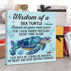 Sea Turtle Wall Art Decor Inspirational Wall Decor Posters Beach Themed Decoration for Bathroom Bedroom Living Room Home Office, Sea Turtle Gifts for Turtles Lovers (8 X 8 Inches, Framed)