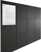 Large Cork Boards for Walls 48" x 36",12 Pack Bulletin Boards Alternative Cork Board for Office,Black Felt Wall Tiles, Contains Removable Security Stickers and PushPins