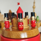 Natural Solid Wood Handcrafted Beech Wooden, Musical FigureTotoro/Carousel/Fairy/Ballerina Figurine,Rotating Hand Crank Mechanism Music Box,Musical Decorations (Nutcracker)