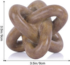 DOVDOV Wood-Toned Knot Sculpture, Triple-Knot Statue, Wood-Toned Home Decor, Ideal for accenting Rustic-Style Coffee Tables, Living Room TV Stands, Dining Tables, and entryway Shelving.