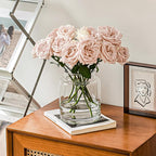 Clear Vases for Centerpieces, 7 Inch Large Glass Vase for Bouquet, Glasses Home Decor Modern Jarrones Decorativos for Wedding Living Room Dining Table Office