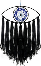 Holmgren Evil Eye Dream Catcher - Black Dream Catchers for Bedroom, Evil Eye Wall Hanging for Witch Dark Decor, Gothic Wall Decorations, Ornament Craft Gift(Black)