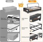 Under Bed Storage with Wheels 2Pack Storage Containers with Clear Window&Label Under Bed Drawers Rolling Under Bed Storage for Clothes,Shoes, Blankets (30.71 x 16.93 x 6.69 in, Dark Grey)