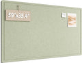Fluxynara Large Bulletin Board, 59" x 35.4" Cork Board Alternative with 24 Safe Removable Adhesive Tabs, Foldable Felt Pin Board for Home Office, Classroom, Bedroom,Entryway for Walls—Sage