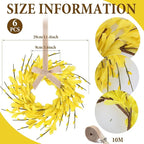 6 PCS 9'' Mini Spring Forsythia Wreath for Front Door Small Artificial Forsythia Farmhouse Kitchen Cabinet Wreaths with Burlap Ribbon Hanging Spring Summer Floral Wreaths for Porch Wall Window Decor
