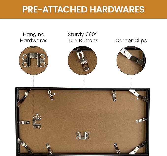 8.5x14 Aluminum Metal Picture Frame,Tempered Glass Gold Photo Frame 8.5x14 for Family Photo,Posters,Art,Document to Wall Mount Horizontally or Vertically