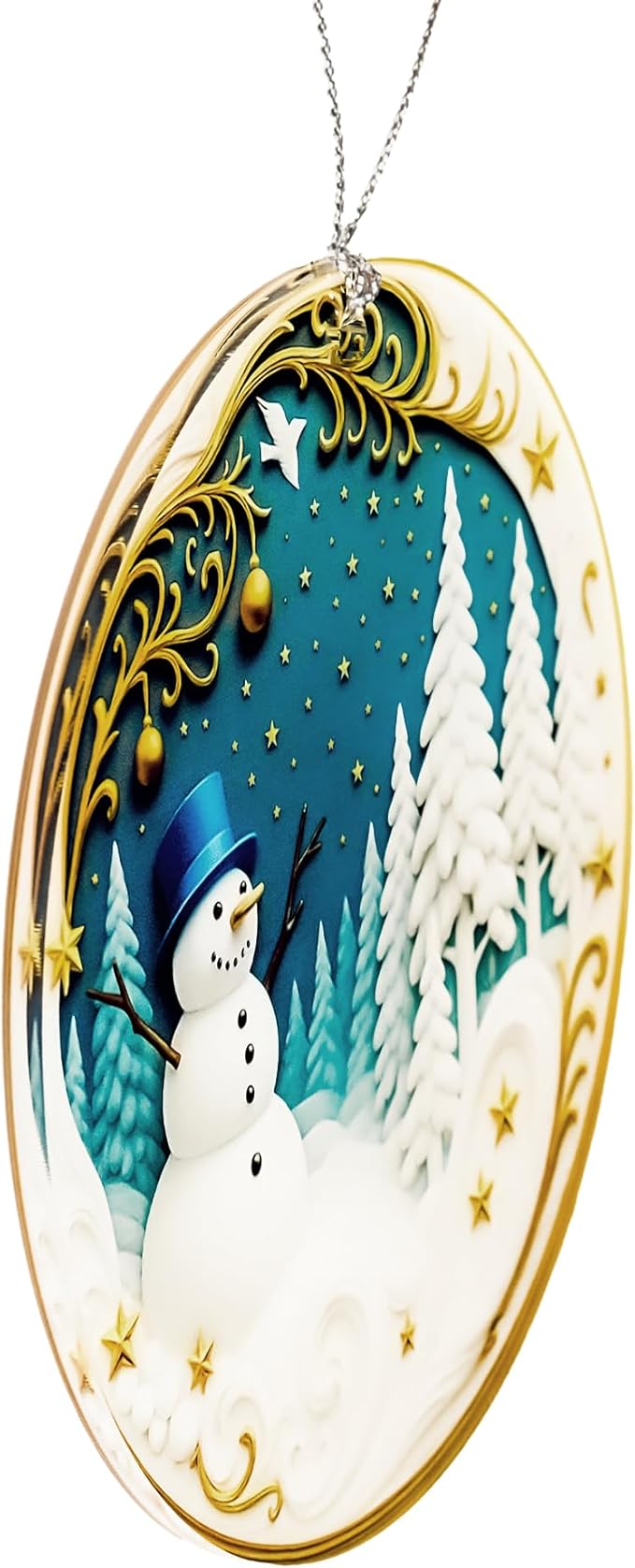 Happy Snowman Christmas Ornaments 2026, Holiday Acrylic Hanging Ornament for Xmas Tree Window Car, Snowman Decor for Home, Unique Christmas Decorations, Winter Gifts for Friends Family Coworkers