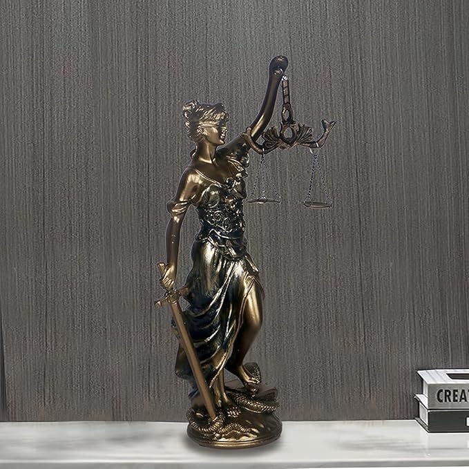 12.3 in Lady Justice Statue Scale of Justice Sculpture Blind Justice Figurine Law Office Decor for Desk Bookshelf Living Room Ldeal Gift for Lawyer Friends Who Long for Fairness and Justice