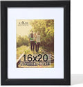 KTKDE 16x20 Picture Frame Real Glass,Poster frame Display Pictures 11x14 with Mat or 16x20 Without Mat, Modern Style Wood Composite Frame,Gallery Wall Frame Wooden Black，best gift