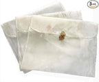 3 Pieces Scarf Storage Bag Beige Encrypted Matte Button Yarn Envelope Silk for Scarf Gifts Organza Clothing Wardrobe Organizer Packaging Bags 10.6 x 14.5 Inches (White)
