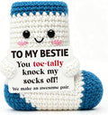 Belatelove Funny Gifts for Best Friend, Handmade Crochet Sock Doll, Birthday Gift for Women Coworker Sister, Inspirational Present Home Office Desk Decor