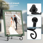 8 Inch 4 Pack Iron Display Stand, Metal Easel Stand for Picture Frame, Black Wire Iron Easel Plate Holder Dish Stand for Displaying Pictures, Decoration Plates, Books Dishes and Arts