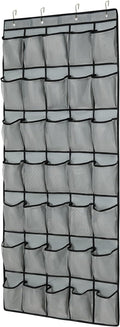 35Large Pockets Over The Door Shoe Organizer, Mesh Pockets Shoe Holder Rack, Capacity hanging shoe organizer，door shoe rack With 4 Metal Hook.