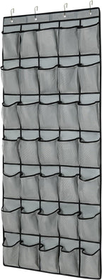 35Large Pockets Over The Door Shoe Organizer, Mesh Pockets Shoe Holder Rack, Capacity hanging shoe organizer，door shoe rack With 4 Metal Hook.