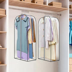 LANDNEOO 2 Pack Clear Garment Bags for Hanging Clothes with Zippers on Double Sides - 10'' Clothes Storage for Coat, Dress, and Fur in Closet - 40'' Long Suit Bags