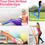 RENRANRING Resistance Bands for Working Out, Exercise Bands for Physical Therapy, Stretch, Recovery, Pilates, Rehab, Strength Training and Yoga Starter Set