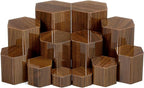 Jetec 12 Pcs Hexagonal Jewelry Display Risers Hexagonal Market Display Risers Stands Acrylic Showcase Acrylic Stand for Jewelry Model Figures Decoration, 6 Sizes (Brown)