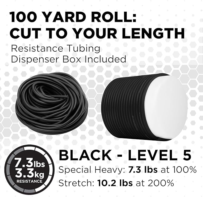THERABAND Latex Resistance Tubing, Red, Medium Level 2, 100 ft Roll, Professional Grade Resistance Band for Exercise, Upper and Lower Body Workouts, Cut-to-Length, Color-Coded Levels