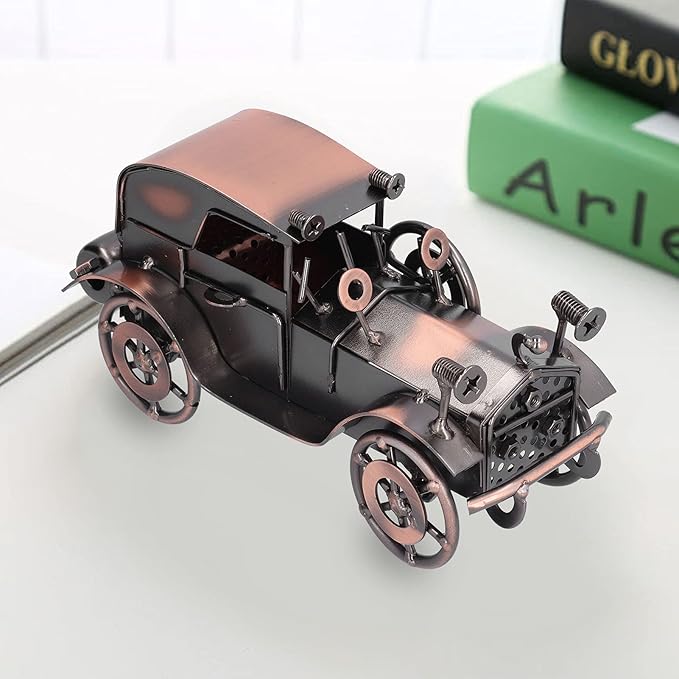 TITA-DONG Vintage Car Model, Classic Car Model Exquisite Car Collectible Figurines Metal Mini Car Ornament Home Decorative Vintage Car Model Ornament for Office Home Desktop Ornaments
