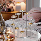 Round Acrylic Display Riser Stands, 12 Tier Jewelry Display Stands for Rings Earrings Mini Figurines 1 Pack(Clear)