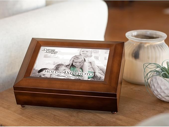 Cottage Garden 4 x 6 Photo Frame Woodgrain Music Box Plays You are My Sunshine