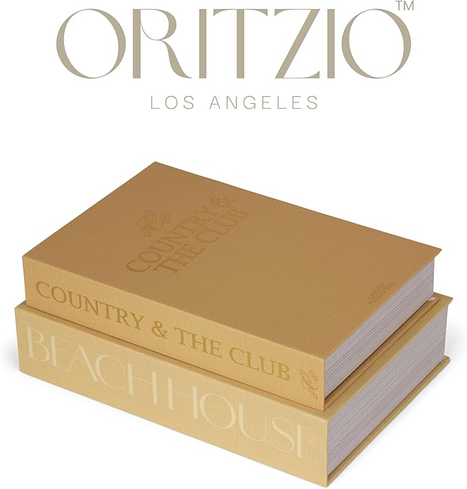 ORITZIO Yellow Faux Books Set of 9 - Hidden Storage Decorative Fake Books for Coffee Table, Home Staging, Interior Design & Fashion Accents & Beach House Accessories