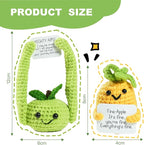 JFZHENGCUO 5 PCS Funny Handmade Crochet, Emotional Support Positive Potato, Positive Cucumber, Pineapple, Happy Pear, Mighty Apple, Emotional Support Collectible Dolls