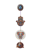 Decorative Bird Mobile Wall Hanging, Colorful Swallow Design with Flowers, Traditional Tattoo Style Art (Elephant_Hanging_D_1)