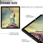 100% Solid Wood 12x14 Picture Frame Set of 2, Black Frame for 12 x 14 Inch Picture Poster Photo, Light Weight 12 by 14 HQ Matte Black Frame for Wall - 2 Pack/Black/12 x14