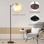 SUNMORY Arc Floor Lamp, Modern Floor Lamp with 9W 3 Color Temperatures Bulb, Metal Standing Lamps with Adjustable Hanging Lampshade, Tall Floor Lamps for Living Room, Bedroom, Office