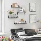 YGEOMER Floating Shelves for Wall, Different Sizes Weathered Gray Wall Shelves for Living Room, Bathroom, Bedroom, Kitchen, Home Decor (Set of 4)