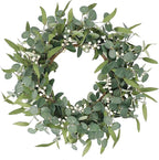 20 Inch Summer Wreaths for Front Door, Artificial Daisy Wildflower Lavender Front Door Wreath Spring,Green Eucalyptus Wreath for Window Wall Farmhouse Home Decor Porch Outdoor