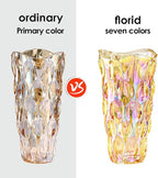 CEMABT 9.5inch 3.4 lb Glass Vases for Flowers Unbreakable Thickened Morden vase for Tables Centerpieces,Colorful,Vintage and Clear Rose Large Flower vases for Bouquet Unique Gifts（Gold）