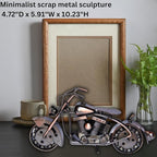 Trebisky Metal Motorcycle Sculpture (Copper Softail) – Vintage Scrap Art Desk Decor for Office & Home, Unique for Dad, Men, Father, or Biker Enthusiasts