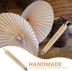 Cabilock Paper Umbrella Frame Replacement Bamboo Stand for Oiled Paper, 32 Inch Parasol DIY Repair and Stage Decor Durable Folding Umbrella Skeleton Holder